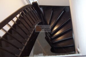 schody olcha bejcowane na brązowo u klienta wrocław krzyki